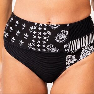Nani Swimwear Patch Swim Bottoms Oasis Black/White Large
